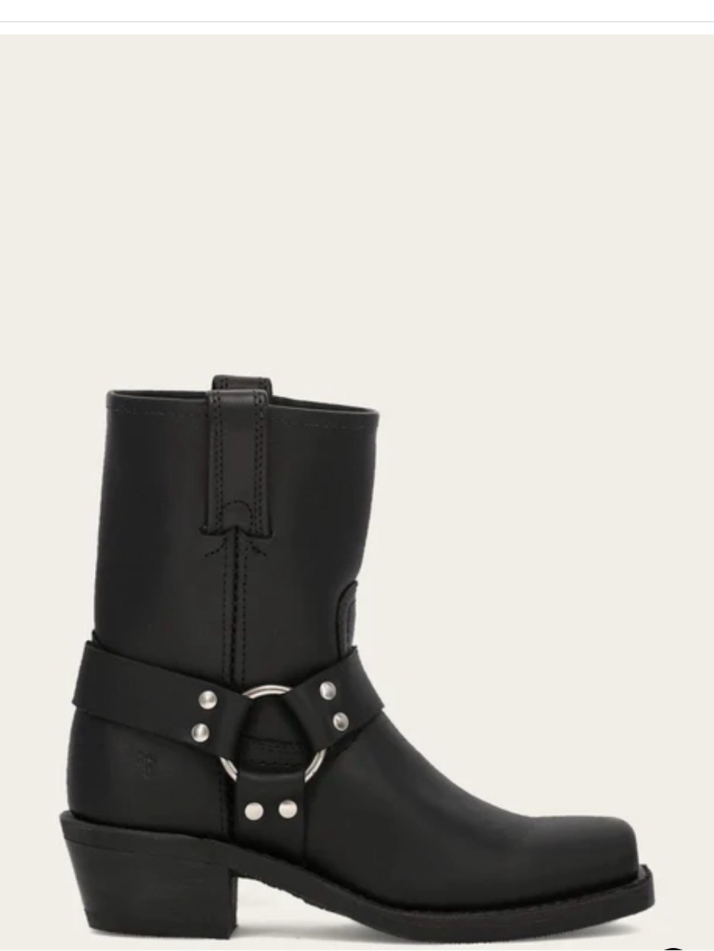 Frye Black Leather Harness Ankle Bootie Women’s new never worn